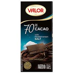 Valor 70% Dark Chocolate with Mediterranean Salt 100g