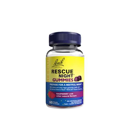 Click to view product details and reviews for Bach Rescue Night Gummies Raspberry 60.
