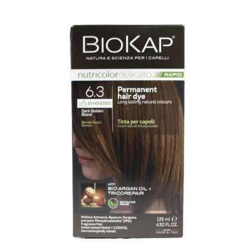 Biokap Nutricolor Delicato Permanent Hair Dye 6.3 Dark Golden Brown