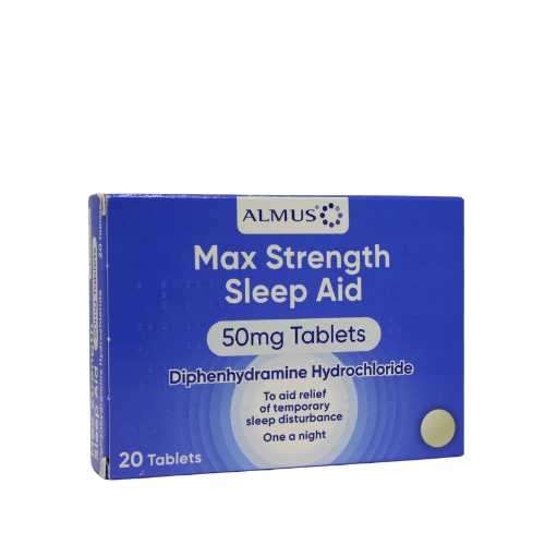 Almus 50mg Max Strength Sleep Aid Tablets 20
