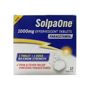 SolpaOne 1000mg Effervescent Paracetamol Tablets 12