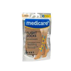 Medicare Flight Socks Beige Large Shoe Size  9-12