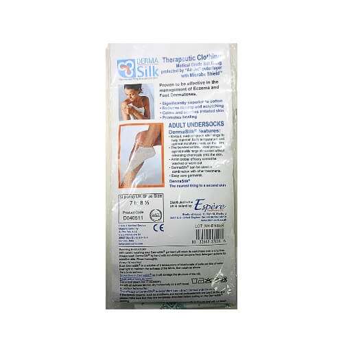Derma Silk Adult Undersocks UK size 7 to 8.5 2 pairs