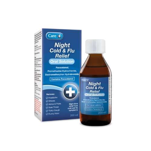 Care Night Cold Flu Relief Oral Solution 200ml Care Night Cold Flu Relief Oral Solution 200ml