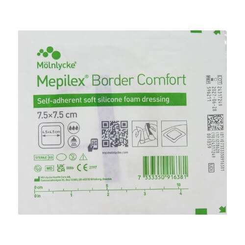 Mepilex Border Comfort 7.5x7.5cm Single Dressing Ref:295266