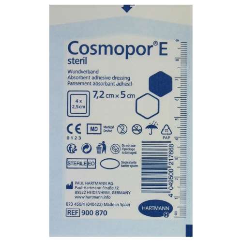 Cosmopor E Self Adhesive Single Wound Dressing 7.2cm x 5cm