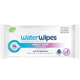 Water Wipes Adult Care  Sensitive Body  Wipes XL  x 30