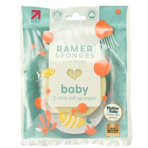 Ramer 2 Baby Sponges Pale Yellow And White