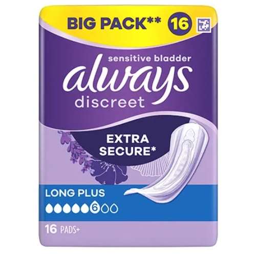 Click to view product details and reviews for Always Discreet Extra Secure Pads Long Plus 16.