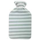 Life Hot Water Bottle With Grey Stripey Fleece Cover