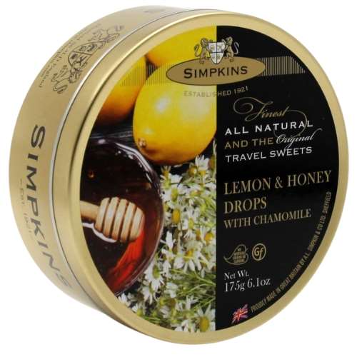 Click to view product details and reviews for Simpkins Lemon Honey And Chamomile Travel Sweets 175g. Click to view product details and reviews for Simpkins Lemon Honey And Chamomile Travel Sweets 175g.