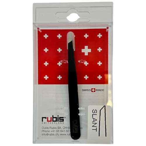 Click to view product details and reviews for Rubis Slanted Tweezers Black.