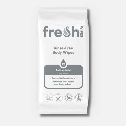 Click to view product details and reviews for Fresh Rinse Free Antibacterial Fragrance Free Body Wipes 12.