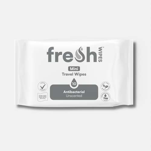 Click to view product details and reviews for Fresh Mini Antibacterial Unscented Travel Wipes 10.