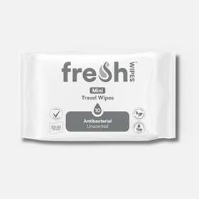 Fresh Mini Antibacterial Unscented Travel Wipes 10