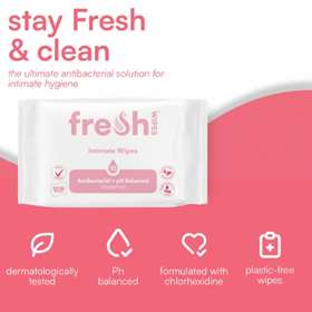 Fresh Intimate Wipes Unscented 10