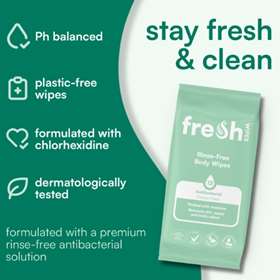 Fresh Rinse-Free Body Wipes Ocean Fresh 12