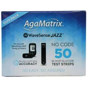 AgaMatrix WaveSense Jazz Blood Glucose Test Strips Duo Pack 50 Exp:End of March 2026