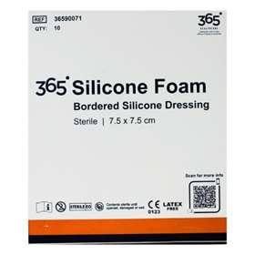 365 Silicone Foam Bordered Dressings 7.5cm x 7.5cm x 10 Clearance