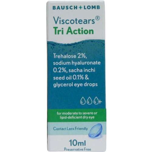 Click to view product details and reviews for Viscotears Tri Action Eye Drops 10ml.