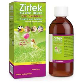 Zirtek Allergy Solution 1mg/ml Sugar Free 200ml