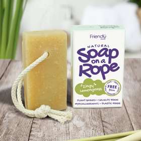 Friendly Soap Natural Soap on a Rope Zingy Lemongrass 125g