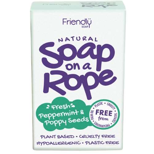 Friendly Soap Natural Soap on a Rope Fresh Peppermint & Poppy Seeds 125g