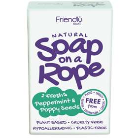 Friendly Soap Natural Soap on a Rope Fresh Peppermint & Poppy Seeds 125g