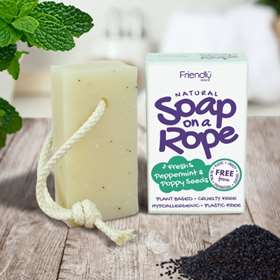 Friendly Soap Natural Soap on a Rope Fresh Peppermint & Poppy Seeds 125g