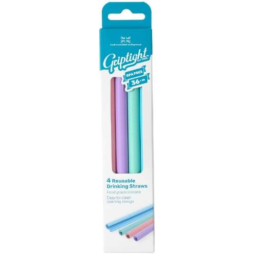 Griptight 4 Reusable Drinking Straws