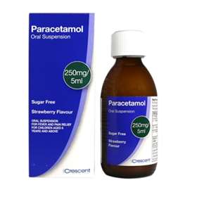 Paracetamol Oral Suspension 250mg/5ml Sugar-Free Strawberry 500ml
