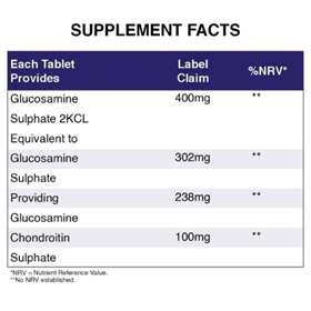 Valupak Glucosamine and Chondroitin 400/100mg 30 Tablets