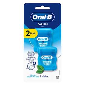 Oral-B Satin Tape Waxed Mint 50m Twin Pack
