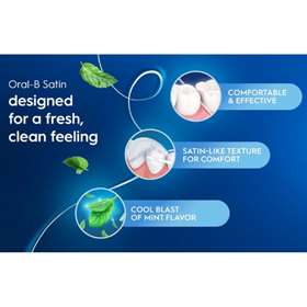 Oral-B Satin Tape Waxed Mint 50m Twin Pack