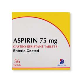 Aspirin GR Enteric Coated 75mg BRISTOL 56 Tablets