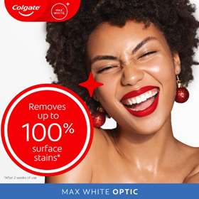 Colgate Max White Optic Teeth Whitening Toothpaste Travel Min 20ml