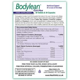 HealthAid Bodylean CLA Plus Dual Pack 30 Tablets & 30 Capsules