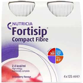 Fortisip Compact Fibre Strawberry 4x125ml Clearance