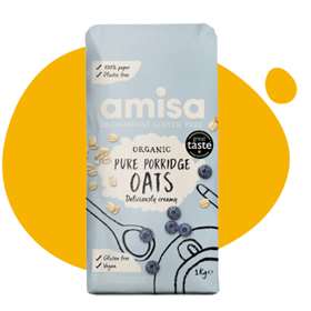 Amisa Organic Pure Porridge Oats 1kg