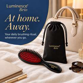 Luminesce Brio Boar Bristle And Nylon Hairbrush Black